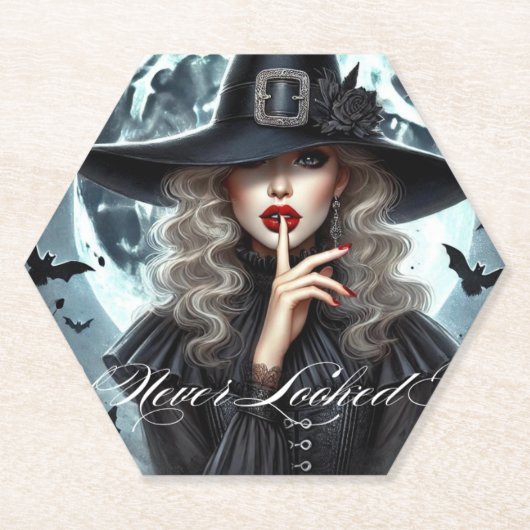 Verleidelijke Witch Red Lips Onderzetter (Voorkant)