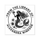 Verleidelijke Zeemeermin Sirene, Zeester Bibliothe Zelfinktende Stempel (Design)