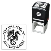Verleidelijke Zeemeermin Zeepaardje Rijdt Biblioth Zelfinktende Stempel (In situ)