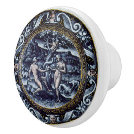 Verleiding Van Adam Hof van Eden Vintage Kunst Keramische Knop