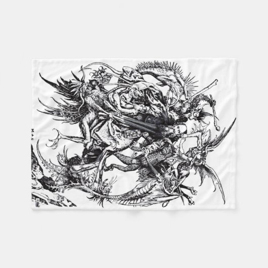 Verleiding van de heilige Antonius de Grote Fleece Deken (Voorkant (Horizontaal))