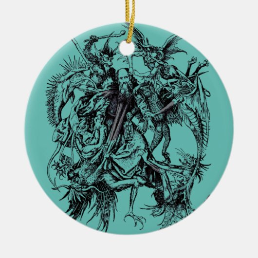 Verleiding van de heilige Antonius de Grote Keramisch Ornament (Voorkant)