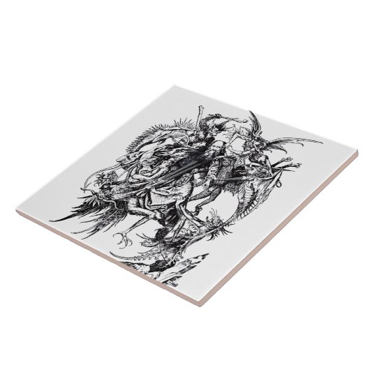 Verleiding van de heilige Antonius de Grote Tegeltje (Zijkant)