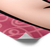 Verleidster Woman over Aqua Stripe Poster (Hoek)