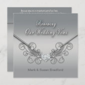 VERLENEN VAN WEDDINGS STEMMEN - INVITATIE - SILVER KAART (Voorkant / Achterkant)