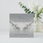 VERLENEN VAN WEDDINGS STEMMEN - INVITATIE - SILVER KAART (Staand voorkant)