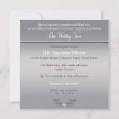 VERLENEN VAN WEDDINGS STEMMEN - INVITATIE - SILVER KAART (Achterkant)