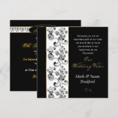 VERLENEN VAN WEDING VOWS INVITATION - ZWARTE/WITTE KAART (Voorkant / Achterkant)