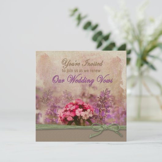 VERLENGING VAN WEDDING VOWS INVITATION - GARDEN KAART (Staand voorkant)