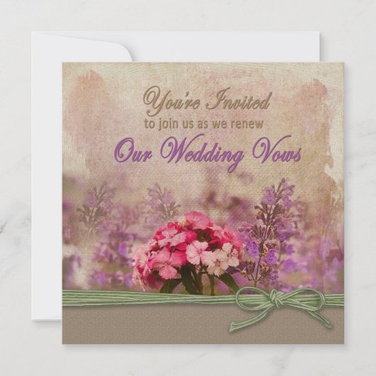 VERLENGING VAN WEDDING VOWS INVITATION - GARDEN KAART (Voorkant)