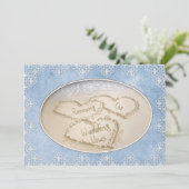 VERLENGING VAN WEDENDE STEMMEN - BEACH/BLUE/LACE KAART (Staand voorkant)