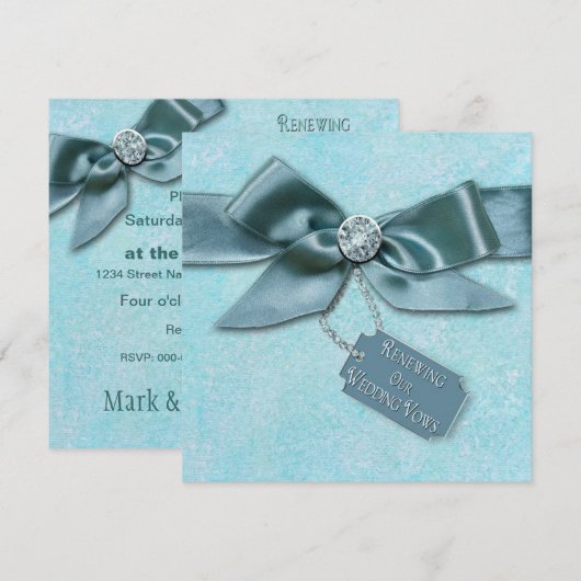 VERLENGING VAN WEDENDE STEMMEN INVITATIE - BLAUW/R KAART (Voorkant / Achterkant)