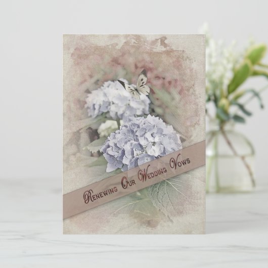 VERLENGING VAN WEDINGSTEMMEN INVIATIE -/Hydrangea Kaart (Staand voorkant)