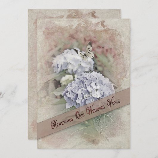 VERLENGING VAN WEDINGSTEMMEN INVIATIE -/Hydrangea Kaart (Voorkant / Achterkant)