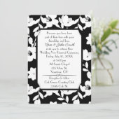 Verlenging van zwarte en witte bloem kaart (Staand voorkant)