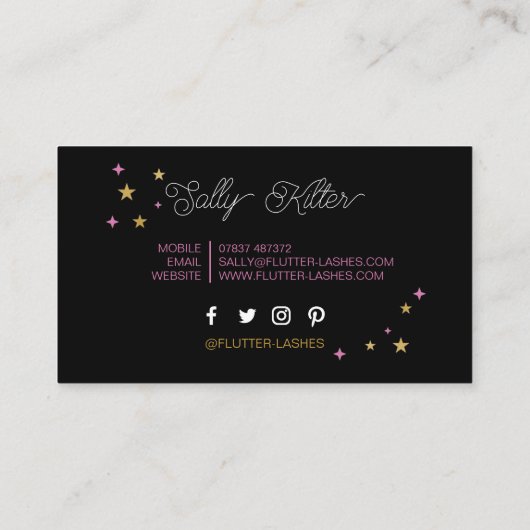 Verlenging wimpers Schoonheidsmake-up voor schoonh Visitekaartje (Achterkant)