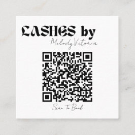 Verlengingen van wimpers na zorgpictogrammen vierkante visitekaartje