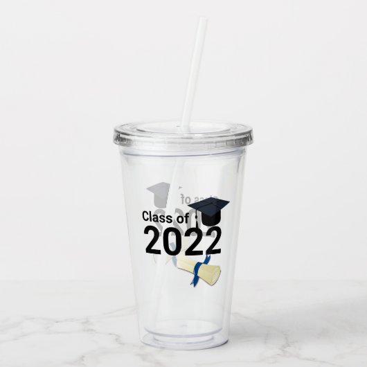 Verlengingsklasse afstuderen 2022 acryl drinkbeker (Achterkant)