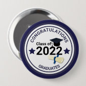 Verlengingsklasse afstuderen 2022 ronde button 4,0 cm (Voorkant /achterkant)