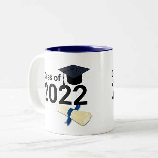 Verlengingsklasse afstuderen 2022 tweekleurige koffiemok (Voorkant links)