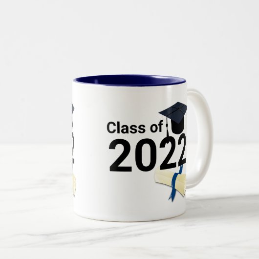 Verlengingsklasse afstuderen 2022 tweekleurige koffiemok (Voorkant rechts)