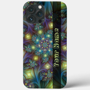 Verlicht Abstract Blauw Paars Fractal Art Name Case-Mate iPhone Case