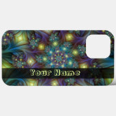 Verlicht Abstract Blauw Paars Fractal Art Name Case-Mate iPhone Case (Achterkant (horizontaal))