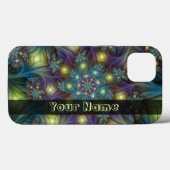 Verlicht Abstract Blauw Paars Fractal Art Name Case-Mate iPhone Case (Achterkant (horizontaal))