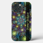Verlicht Abstract Blauw Paars Fractal Art Name Case-Mate iPhone Case (Achterkant)