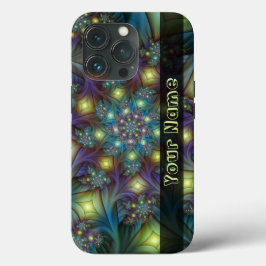 Verlicht Abstract Blauw Paars Fractal Art Name Case-Mate iPhone Case