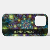 Verlicht Abstract Blauw Paars Fractal Art Name Case-Mate iPhone Case (Achterkant (horizontaal))