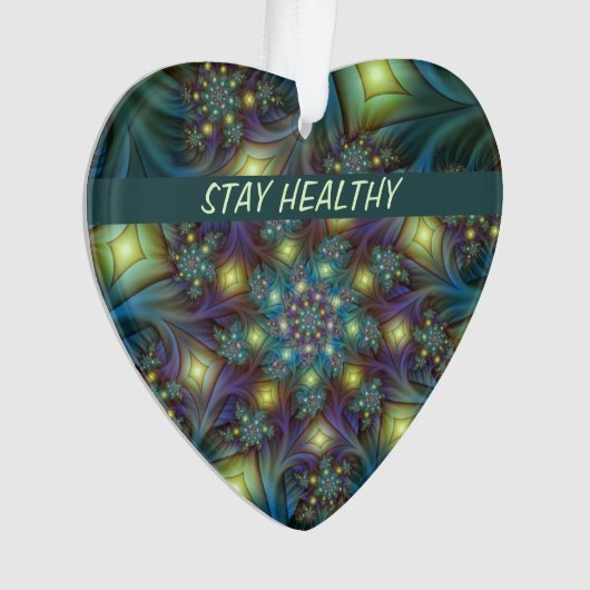 Verlicht abstract blauw paars fractal eigen tekst ornament (voorkant)