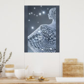 Verlicht AI Fantasy Art Print Portret Luminair (Keuken)