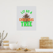 Verlicht als een kerstboom Digital Art Design Poster (Keuken)