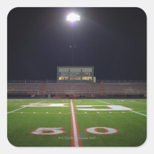 Verlicht Amerikaans football 's nachts Vierkante Sticker