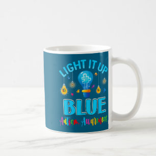 Verlicht blauw autistisch autisme bewustzijn manne koffiemok