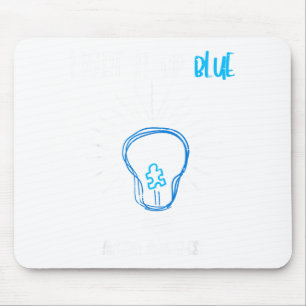 Verlicht blauwe autisme bewustzijn gloeilamp Schat Muismat