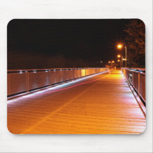 Verlicht brug 's nachts - stadsfotografie muismat