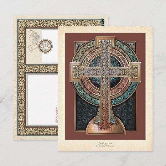 Verlicht Celtic Cross Briefkaart (Voorkant / Achterkant)