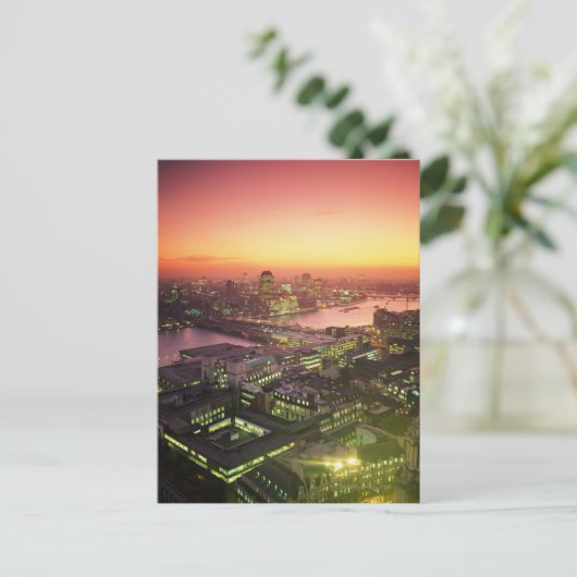 Verlicht Cityscape Briefkaart (Staand voorkant)