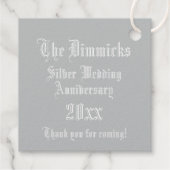 Verlicht D Monogram zilver Jubileum Bedankjes Labels (Achterkant)