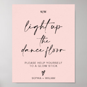 Verlicht de dansvloer Glow Sticks Teken Poster