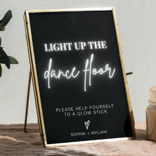 Verlicht de dansvloer Glow Sticks Teken Poster
