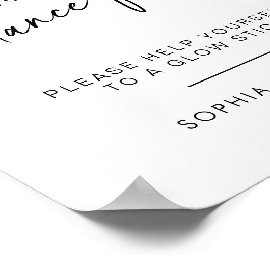 Verlicht de dansvloer | Glow Sticks Teken Poster (Hoek)