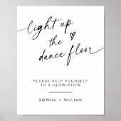 Verlicht de dansvloer | Glow Sticks Teken Poster (Voorkant)