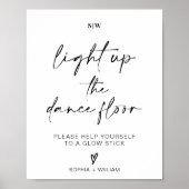 Verlicht de dansvloer | Glow Sticks Teken Poster (Voorkant)
