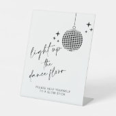 Verlicht de dansvloer | Glow Sticks Teken Reclamebord Met Voetstuk (Voorkant)