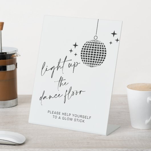 Verlicht de dansvloer | Glow Sticks Teken Reclamebord Met Voetstuk (Insitu)