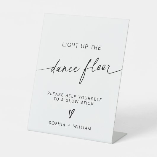 Verlicht de dansvloer | Glow Sticks Teken Reclamebord Met Voetstuk (Voorkant)