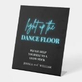 Verlicht de dansvloer | Glow Sticks Teken Reclamebord Met Voetstuk (Voorkant)